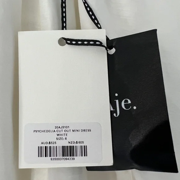 AJE Psychadelia Cutout Mini Dress Ivory • Size 6 AU • RRP $525 AUD - Picture 13 of 13